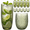 Leaf-Green, variant on 12oz & 10oz Sage Green Floral Embossed Glass Cups, Set of 12 Vintage Drinking Glasses for Home & Bar