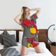 thumbnail image 5 of Balery Dinosaur Super Hero Cartoon Conjunto de Pijama para Mujer con Estampado, Dos Piezas de Manga Corta y Shorts, Ropa de Dormir Suave con Cuello Redondo y Bolsillos-XX-Large, 5 of 6