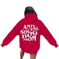 thumbnail image 2 of Anti Social Dog Mom Hoodies for Women 2025 Funny Graphic Hoodie with Pockets Hooded Sweatshirt Pullover Tops, 2 of 7