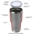 thumbnail image 3 of 30oz Tumbler Double Wall Vacuum Insulated Travel Mug, Stainless Steel Tumbler with Lid, Durable Powder Coated Insulated Coffee Cup for Cold & Hot Drinks, 3 of 6