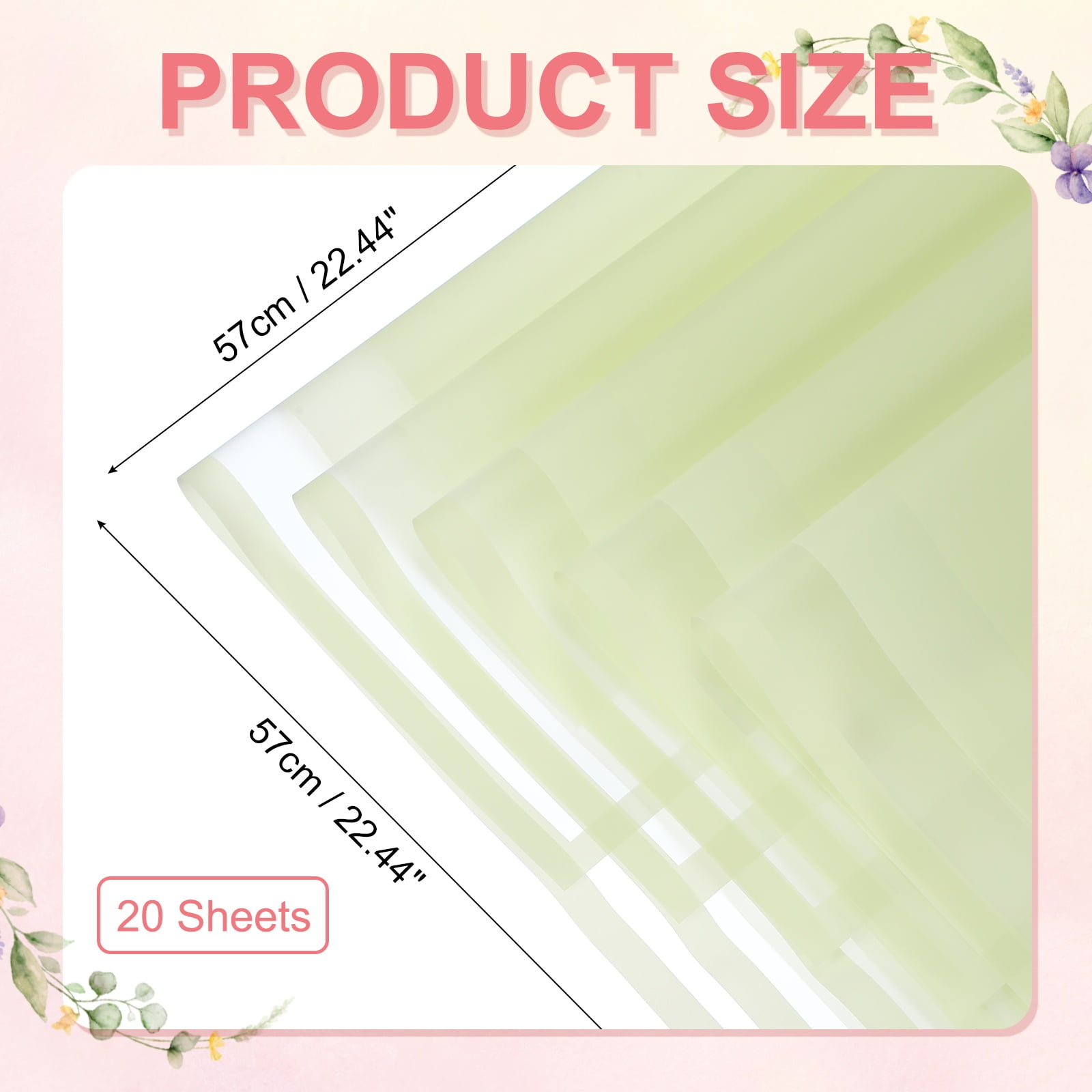 Uxcell Flower Wrapping Paper, Waterproof Floral Bouquet Wrapping Paper Florist Supplies Packaging Paper for DIY Crafts Wedding Birthday Gift Green