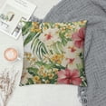 thumbnail image 2 of PRATYUS  Tropical Flower Pillowcases,Watercolor Summer Hawaii Palm Tree Leaf and Tropical Flower Decorative Cushion Cover Square Throw Pillow Cover 12x12in, 2 of 5