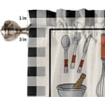 thumbnail image 5 of 84 Inch Long Tier Curtains for Kitchen, Cooking Utensils Pots and Pans Gnome Black and White Buffalo Plaid Rod Pocket Short Curtains Window Treatment Tiers for Living Room Bathroom 2 Panels, 5 of 5
