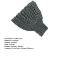 thumbnail image 6 of GROFRY Knitted Hat Handmade Empty Top Stretchy Soft Cozy Ears Protection Solid Color Autumn Winter Women Headband Beanie Cap for Outdoor, 6 of 8