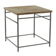 thumbnail image 6 of DecMode 24" x 24" Black Metal Accent Table with Brown Wood Top, 1-Piece, 6 of 8