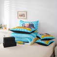 thumbnail image 5 of Manfei Teens Cinema Trictet Twin Bedding Sets 7-Piece, Filmstrip Movie Night Bedding Comforter Set, Retro Theater Popcorn Reversible Sheet Sets, Luxury Bedroom Decor, 5 of 7