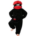 thumbnail image 4 of Family Matching Monster Onesie Silly Big Mouth Monster Outfit Fleece Hooded Soft Plush Jumpsuit For Adult And Kids, 4 of 5