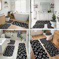 thumbnail image 4 of White and Black Leopard Print Bathroom Rug Set 4 Piece,Includes Contour,Lid Cover,Bath Mat,Non-Slip Extra Soft Absorbent Washable, 4 of 5