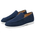 thumbnail image 2 of CMR CHAMARIPA Men's Elevator Shoes - Navy Suede Apron Toe Loafer Shoes That Make You Taller 5 CM / 1.95 Inches, 2 of 10