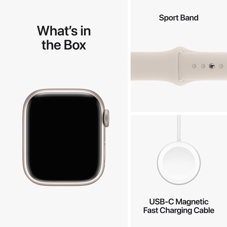 Apple Watch Series 9, GPS + Cellular, 41mm Starlight Aluminum Case  display picture 1
