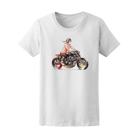 Cool Girl On A Motorcycle Tee Women's - Women T-Shirt, Small