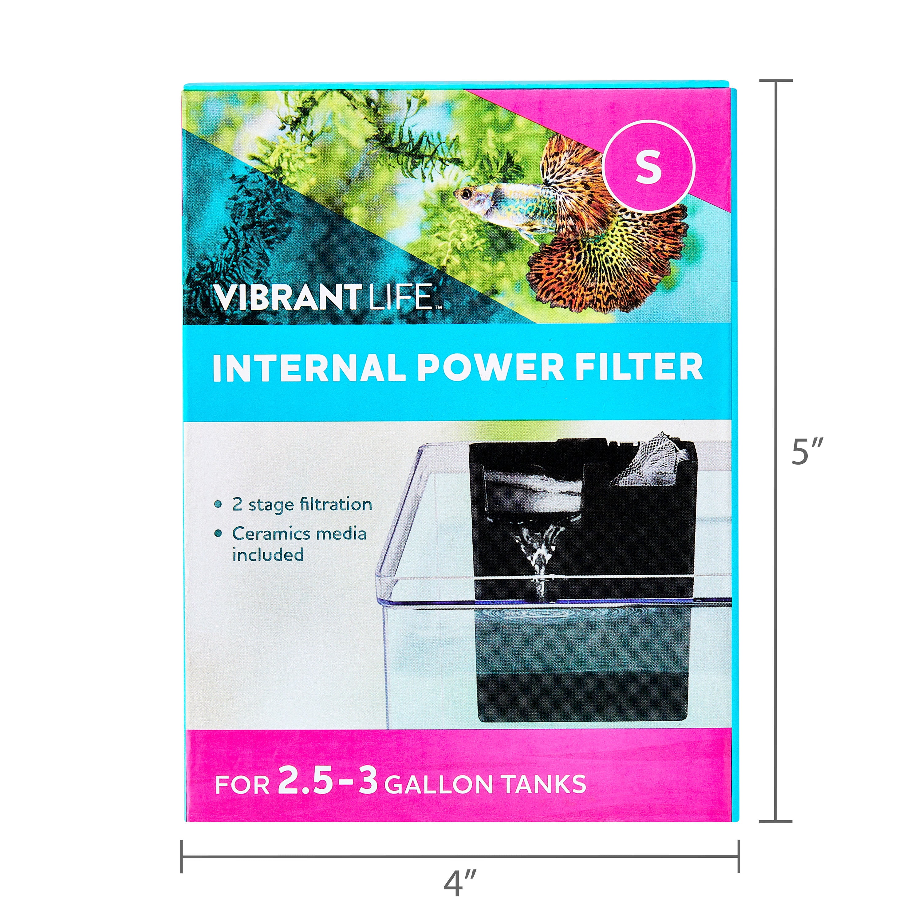 Vibrant Life Internal Power Filter, for 2.5-3 Gallon Tanks