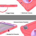 thumbnail image 6 of ELEHOLD for iPad Pro 11 inch 2022/2021/2020/2018 iPad Air 5/Air 4 Rugged Case, Shockproof Heavy Duty Protective Cover with Handle Strap & Pencil Holder & Kickstand & Shoulder Strap - Red Purple, 6 of 13