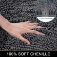 thumbnail image 6 of Soft Chenille Bathroom Rugs 17"x24" Absorbent Shaggy Bath Mat Washable Plush Bathroom Floor Mat, Dark Grey, 6 of 9