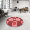 thumbnail image 4 of Ahgly Tapis d'Intérieur Lavable en Machine Carré Rouge, 6 Pieds Carré, 4 of 7