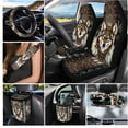 thumbnail image 2 of Uorisanigo National Wolf Car Seat Cover Set of 15pcs with Car Steering Wheel Wrap Seat Belt Strap Pads Hanging Garbage Bin Air Vent Bag Rearview Mirror Cover Coasters Key Chain for SUV Sedans, 2 of 7