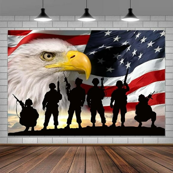 United States USA Flag Backdrops American Military Soldiers Eagle Photo Backdrop Photography Background 4th of July Independence Day Photographic Banner Studio Photo Backgrounds Booth Props