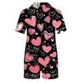 thumbnail image 4 of qelini Button Front Pajama Set for Women Long Sleepwear Collar Short Sleeve Loungewear Mother's Day Print Homewear, 4 of 5