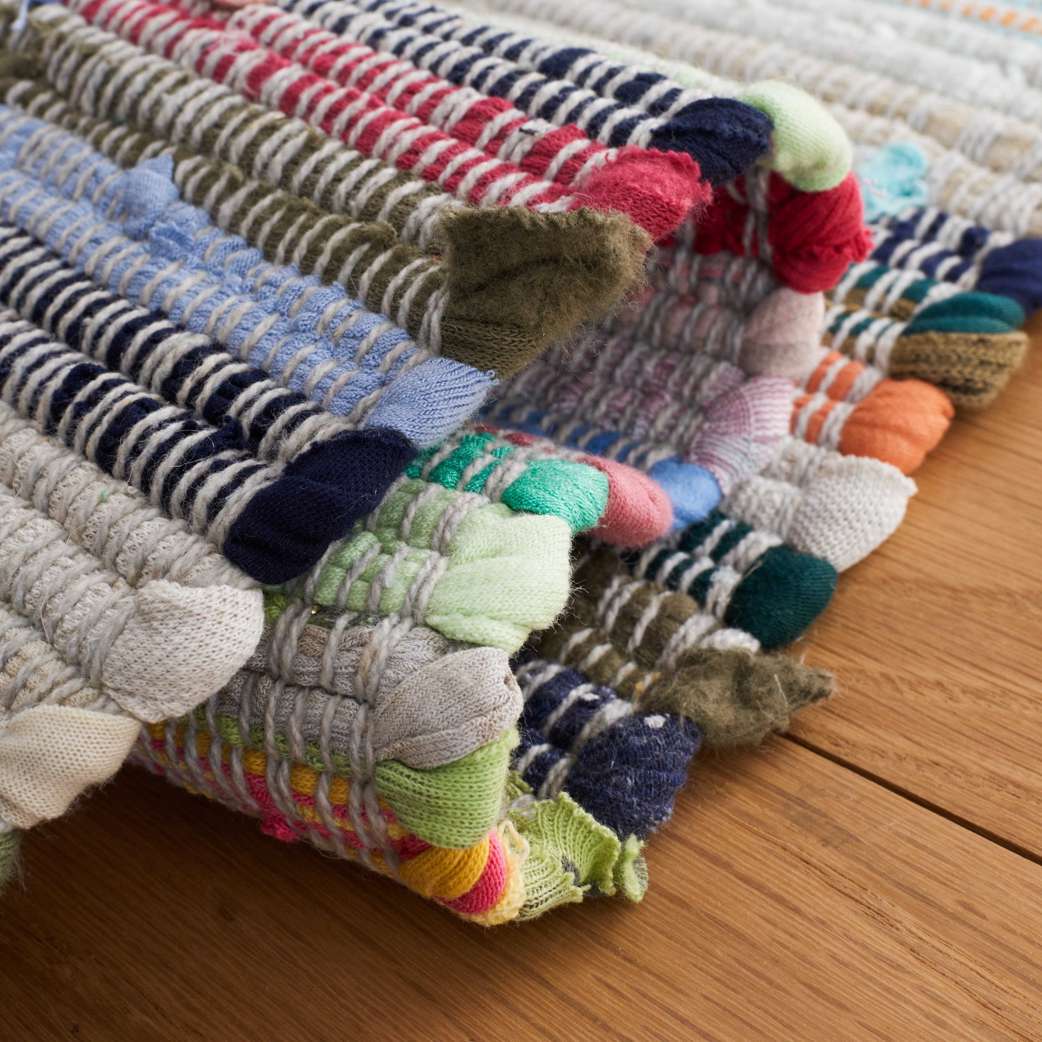 SAFAVIEH Rag Robynne Striped Cotton Area Rug, Grey/Multi, 11' x 15'