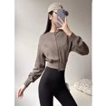 thumbnail image 2 of Abrigo superior Chaqueta corta con doble cremallera para mujer Ropa deportiva informal para yoga Abrigo superior, 2 of 5