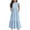 Sky Blue, variant on Mikilon Girls Loose Plain Short Sleeve Casual Pocket Ruffle Swing Long Maxi Dress for 6-12 Years Kids