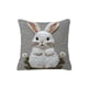 thumbnail image 2 of Almohada lumbar con estampado de conejitos blancos | Funda extraíble y lavable con relleno | Cojín cuadrado de 60 x 60 cm para sofá cama, oficina y siesta, 2 of 6