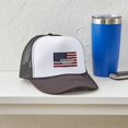 thumbnail image 3 of CafePress - AMERICA FIRST! USA Flag - Adjustable Unisex Printed Trucker Hat with Mesh Back, 3 of 8