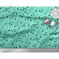 thumbnail image 3 of Soimoi Green Cotton Duck Fabric Notes Musical Instrument Print Sewing Fabric Yard 42 Inch Wide, 3 of 3