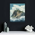 thumbnail image 4 of Nawypu Framed Canvas Landscape Green Mountain Wall Art, Nature Scenery Painting Artwork Prints, Modern Natural Highland Wall Decor for Home Bedroom Living Room, 4 of 4