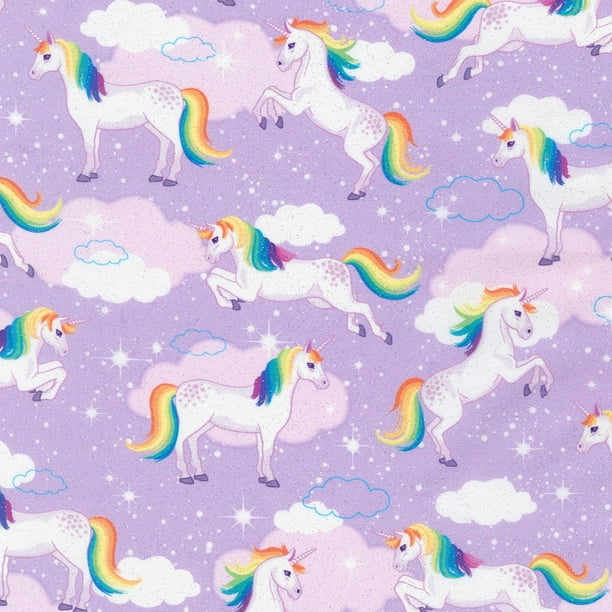 Robert Kaufman Fabrics Enchanted Unicorns Lavender Walmart Com Walmart Com