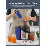 Juilist Juicer Machines, 3 Wide Mouth Juicer Extractor, 3-Speed Setting, 400W Easy to Clean, Blue