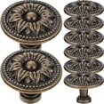 thumbnail image 1 of 8 pcs Round Cabinet Knobs European Style Vintage Drawer Knob Dresser Knob for Home, 1 of 2