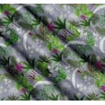 thumbnail image 3 of Soimoi Cotton Poplin Fabric Orchid,Palm & Monstera Tropical Printed Fabric 1 Yard 56 Inch Wide, 3 of 7