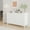 White, variant on Large Fluted Sideboard,Buffet Cabinet with 4 Doors & Adjustable Shelves for Dining Room, Living Room, Hallway(White)