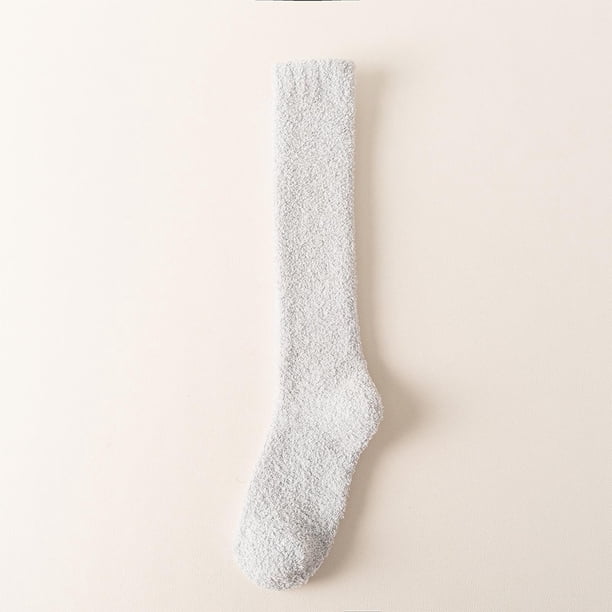Calcetines de mujer con caña sólida, gruesos, para dormir en casa, cálidos, de dacrón