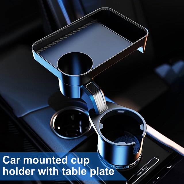 Bandeja Portavasos Portavasos para automóvil - Portavasos para bebidas con bandeja desmontable para bebidas y alimentos (L)