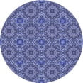 thumbnail image 1 of Ahgly Company Tapis Rond Lavable en Machine Intérieur Transitionnel Bleu Denim, 8 Pieds Rond, 1 of 7