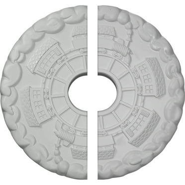 18 1/2"OD x 3 7/8"ID x 1"P Kendall Train Station Ceiling Medallion, Two Piece (Fits Canopies up to 3 7/8")
