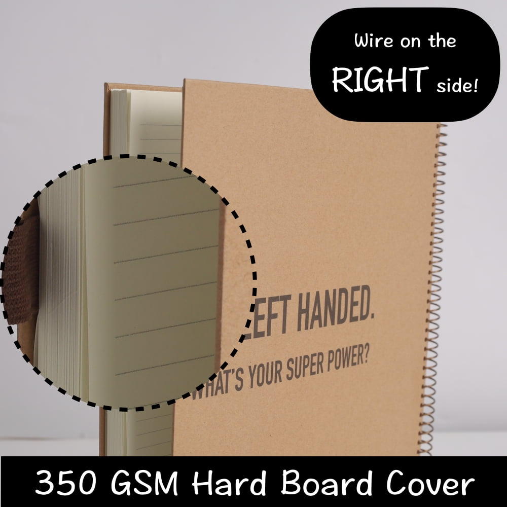 Urby Left Handed Notebooks College Ruled, Hard Cover, 11" X 9" for Left Handed People. (4 Pack)