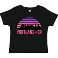 thumbnail image 3 of Inktastic Portland Oregon Retro Sunset Skyline Girls Toddler T-Shirt, 3 of 5