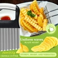 thumbnail image 3 of Crinkle Cutter for Veggies, Stainless Steel French Fry Cutter for Potatoes, Cucumbers, Carrots - Wavy Chopper, Waffle Fry Maker, 3 of 6