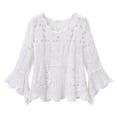 thumbnail image 5 of Kcolen Plus Size Cover Ups for Swimwear Women Summer Hollow Long Sleeve Knit Top Bohemian Bikini Cover Up Beach Tunic Dress, 5 of 6