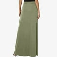 thumbnail image 5 of Skirts for Women Summer Long Maxi Skirt Elastic High Waist Tie Fashion Solid Color Casual Ankle Skirt Beach Dress with Pockets, 5 of 8