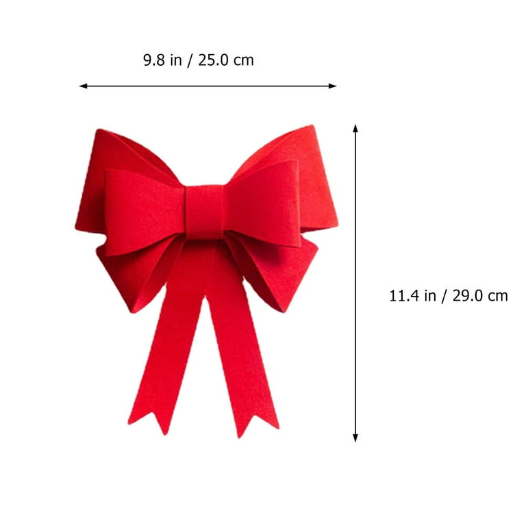 UPOUART Christmas Tree Ornament Red Felt Large Bow Tie 1Pack