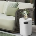 thumbnail image 3 of Afterglow 16" Propane Tank Cover Table, Round Tank Container Fits Standard 20 lb Cylinder Bottle Storage Box Hideaway Table, Gas Tank Holder for Outdoor Gas Fire Pits, White, 3 of 6