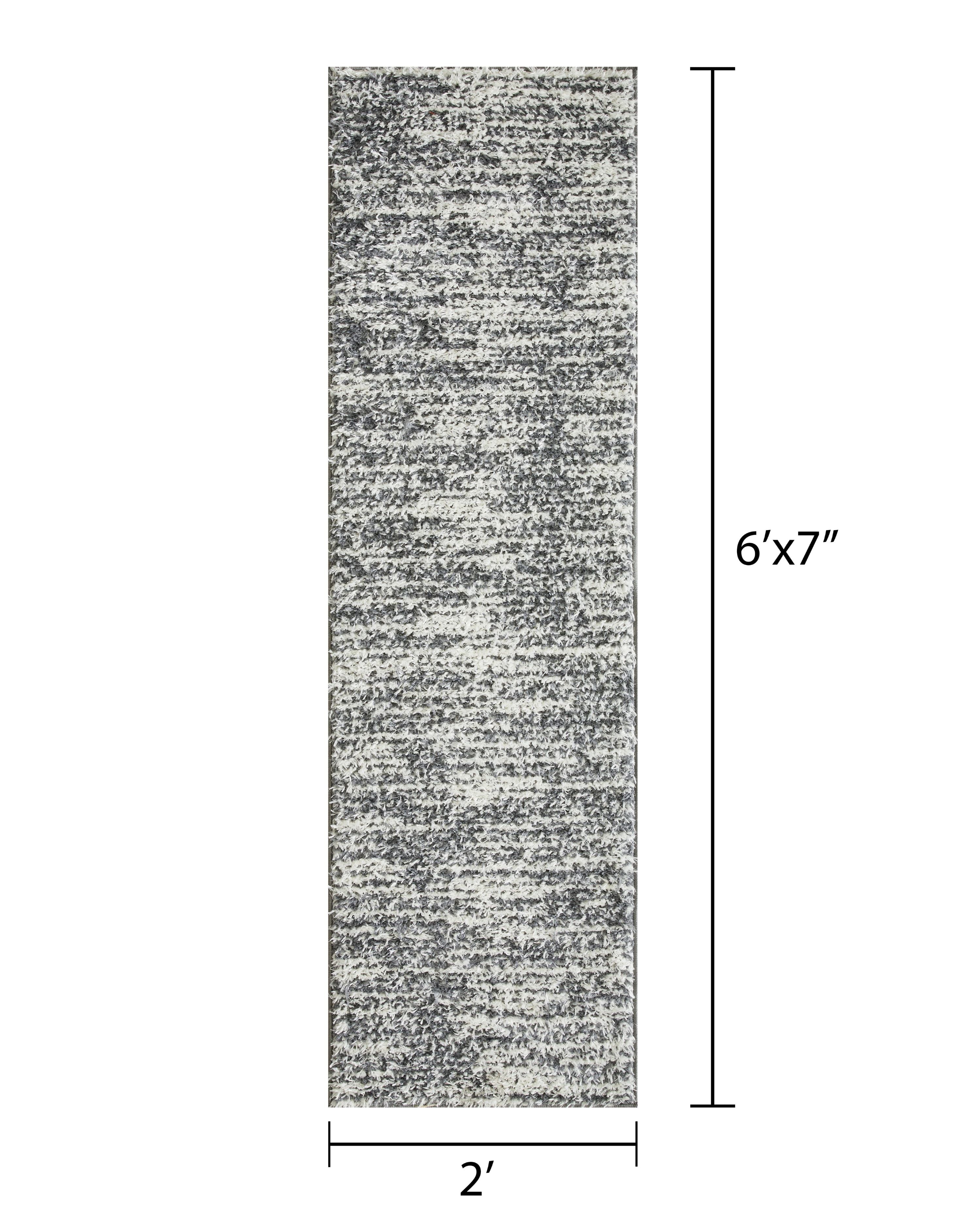Loomaknoti Vemoa Altomarze 2' x 7' Blue Stripe Indoor Runner Rug