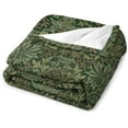 thumbnail image 3 of Flower William Morris Throw Blanket Vintage Boho Floral Retro Green Plant Pattern Blanket for Sofa Bed Couch Chair Or Dorm 60"x80", 3 of 16