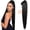 Jet Black, variant on ponytail extension, 22 Inch Long Straight Drawstring Ponytail Synthetic Hairpieces Pony Tails Soft Clip in Hair Extension ponytail for Women ( Black)