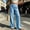 Light Blue, variant on Women's Straight Leg Pants Baeitkot Women's Fashion Printed Elastic Waist Casual Pocket Straight Leg Pants Purple L