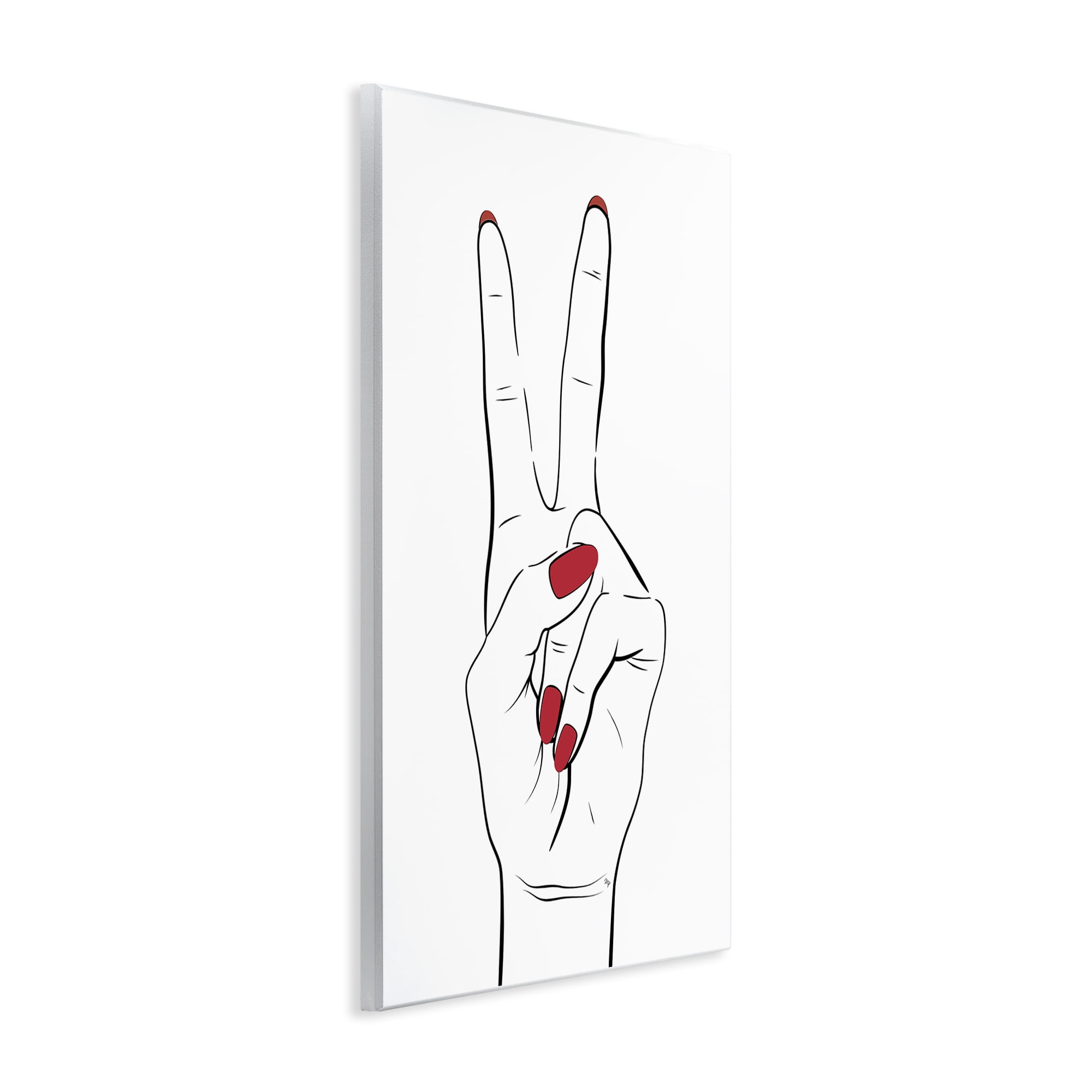 Stupell Industries Victory Peace Sign Hand Fashion Painting Unframed Art Print Wall Art, 10 x 15